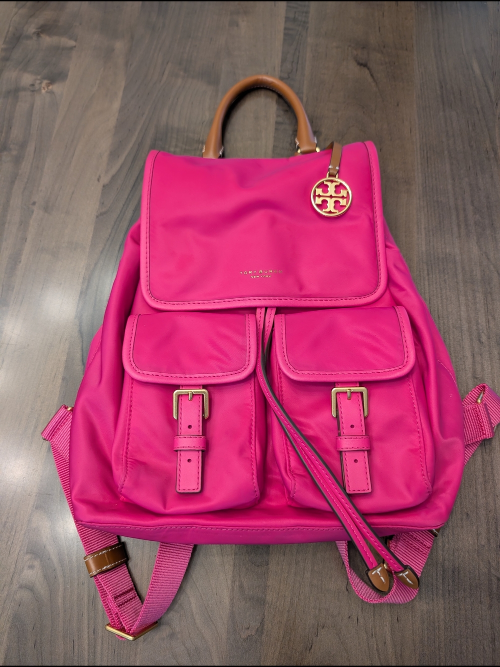 Tory Burch Hot Pink Nylon Backpack